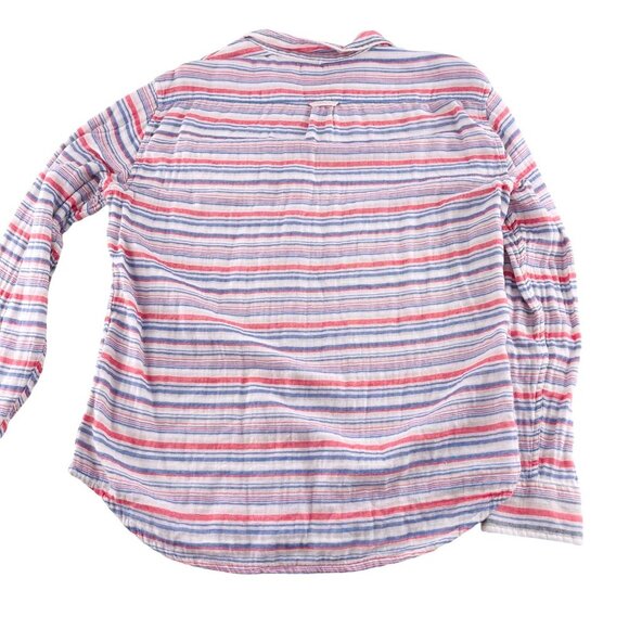 Lucky Brand Womens Button-Down Shirt Size Large Multi-Color Striped Gauze Soft - Picture 5 of 5